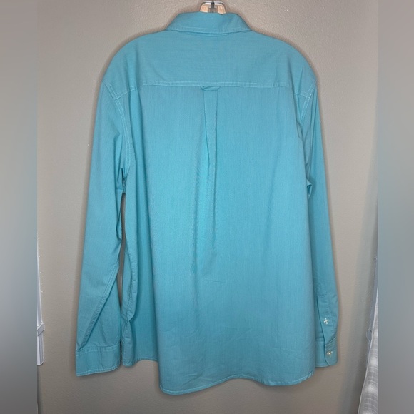 Chaps Ralph Lauren Men’s Button Down Stretch Easy Care Dress Shirt Size XL Green - Picture 5 of 6